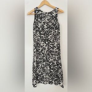 franco mirabelli Black and White pleated Sleeveless Dress printed